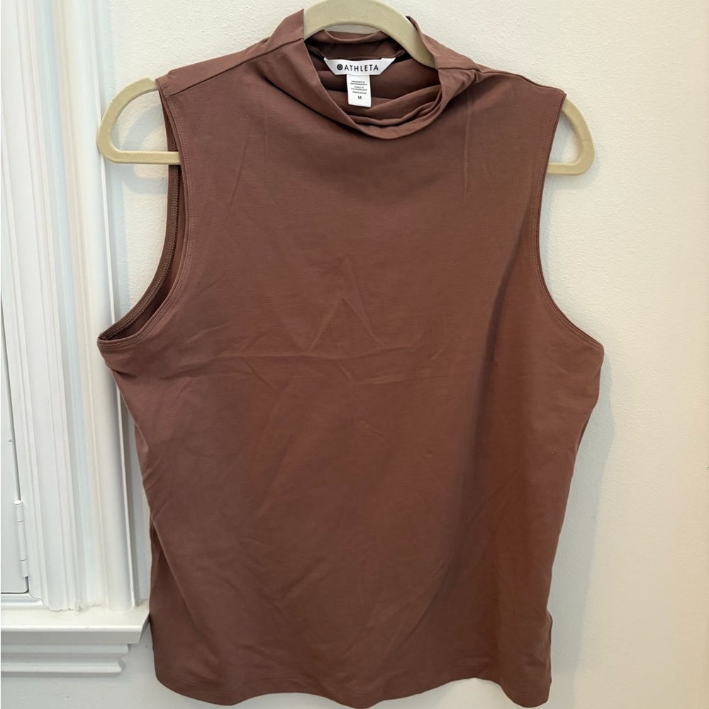 Athleta Brown Sleeveless Muscle Tee